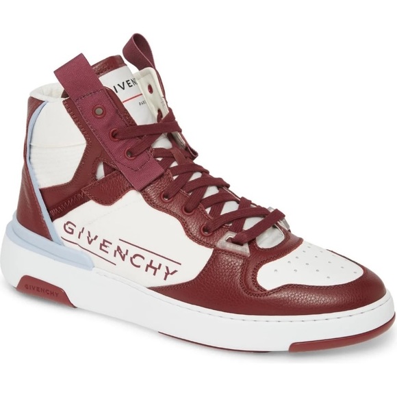 Givenchy Paris Logo Mesh Leather Off-White Street High-Top Fashion Sneakers NWT - Picture 1 of 14
